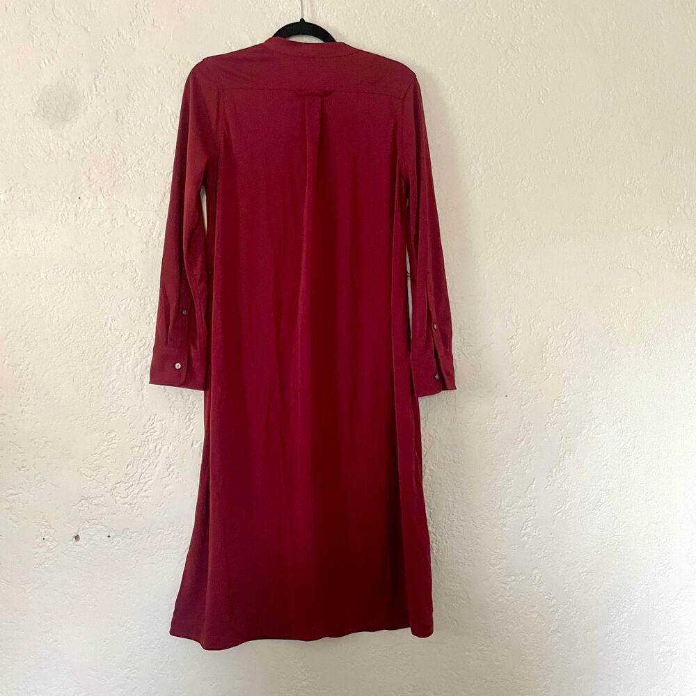 J. Crew Long Sleeve Belted Knit Knee Length Dress Burgundy sz S - Picture 9 of 10